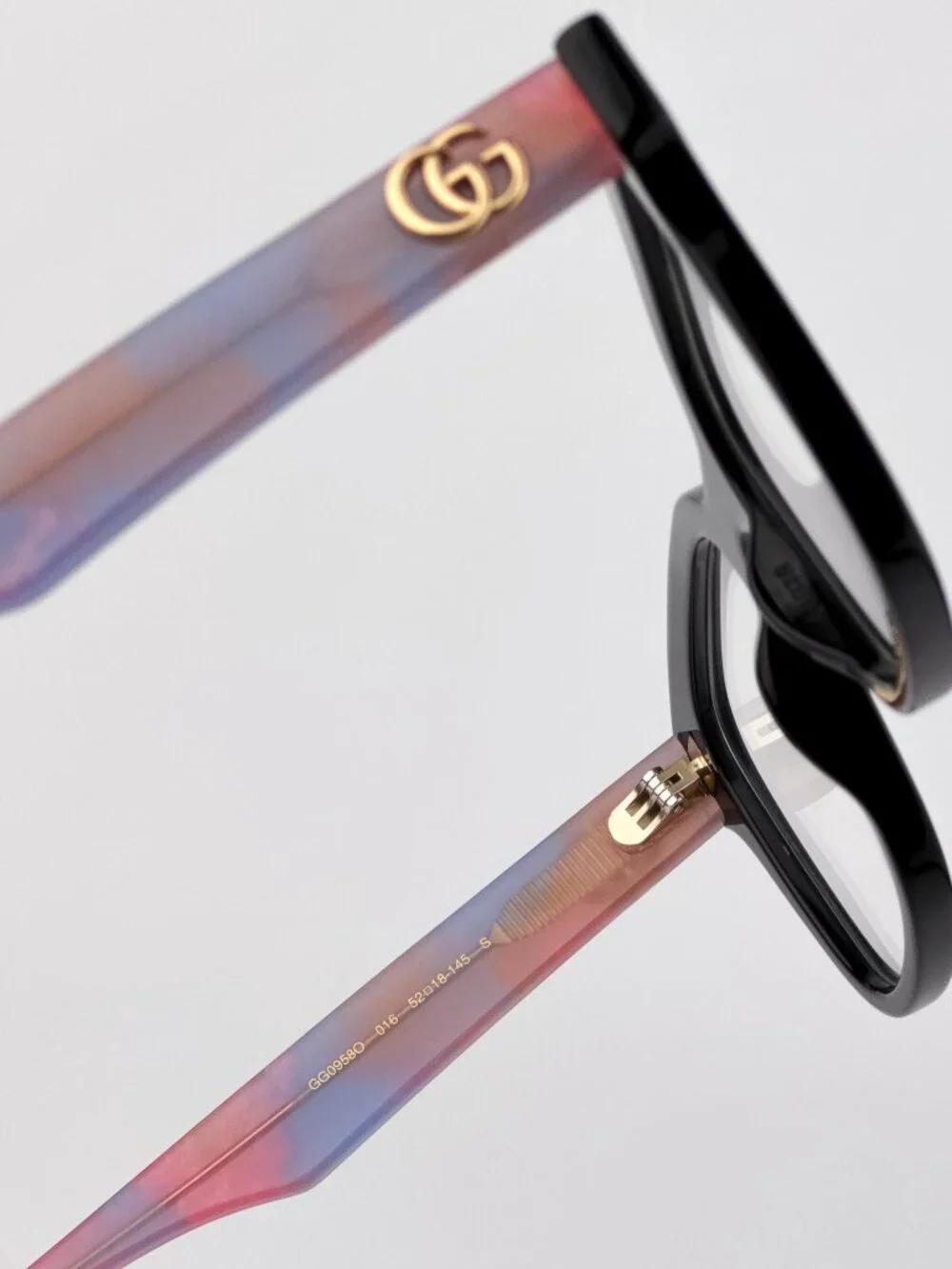 Gucci GG0958O 016 Women’s Eyeglasses Black Pink Havana Square